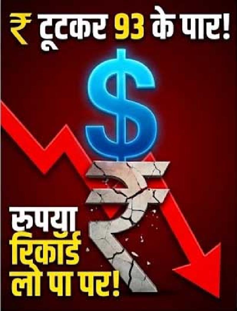 रुपया डॉलर के मुकाबले रिकॉर्ड लो पर, महंगाई और निवेशकों की चिंता बढ़ी